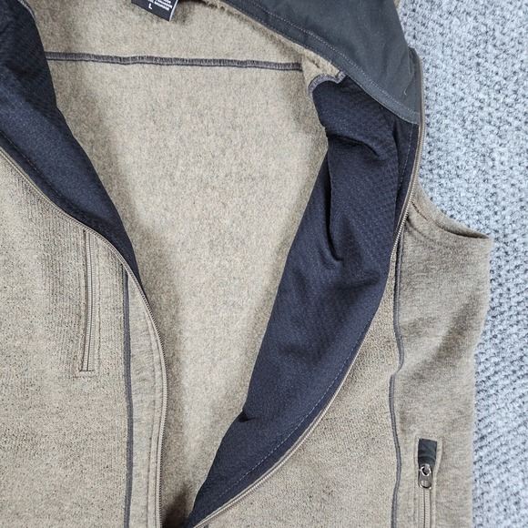 Kuhl Vest Mens Medium Taupe Full Zip Fleece Sweater Knit Outdoor Pockets Warm - Picture 4 of 8
